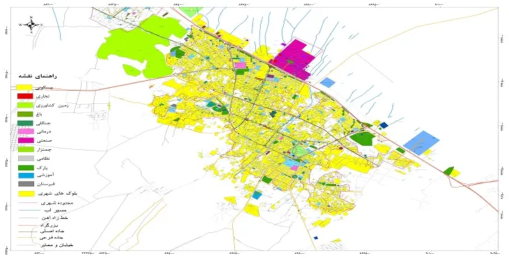 نقشه شیپ فایل (GIS) شهر شهربابک 1404 + عکس با کیفیت