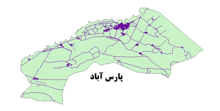 جدیدترین نقشه شیپ فایل راه های شهرستان پارس آباد + PDF