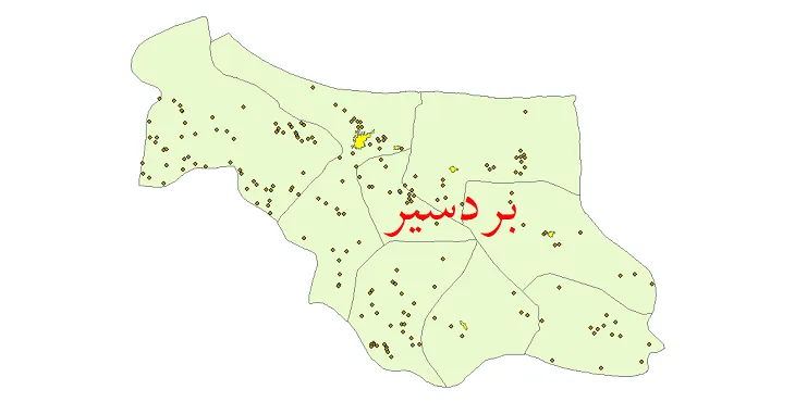 دانلود نقشه شیپ فایل (GIS) تقسیمات سیاسی شهرستان بردسیر سال 1400