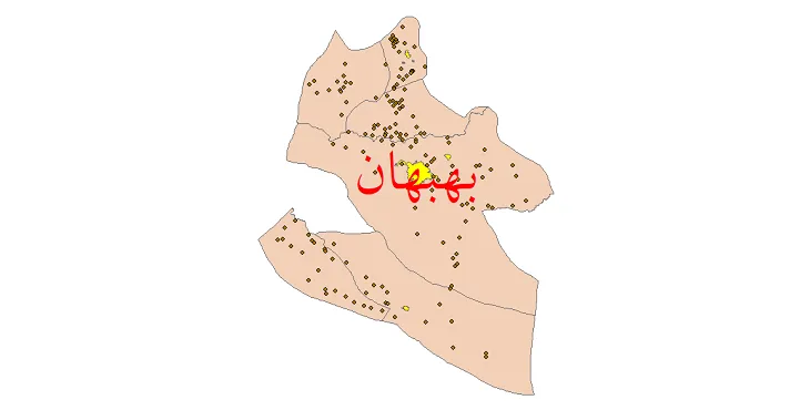 دانلود نقشه شیپ فایل (GIS) تقسیمات سیاسی شهرستان بهبهان سال 1400