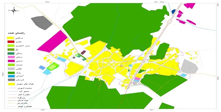 نقشه شیپ فایل (GIS) شهر سامن 1405 + عکس با کیفیت