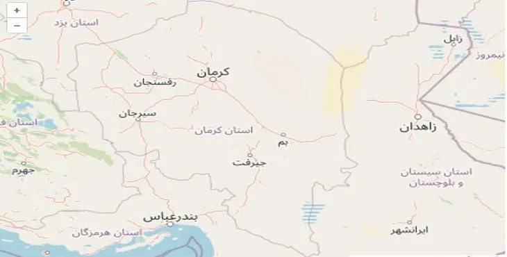 دانلود نقشه استان کرمان + pdf با کیفیت بالا