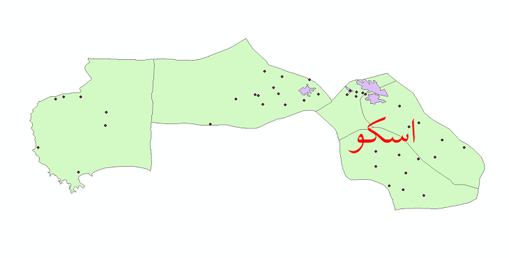 دانلود نقشه شیپ فایل (GIS) تقسیمات سیاسی شهرستان اسکو سال 1400