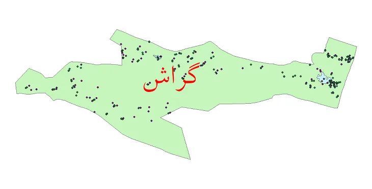 دانلود نقشه شیپ فایل جمعیت نقاط شهری و روستایی شهرستان گراش از سال 1335 تا 1395