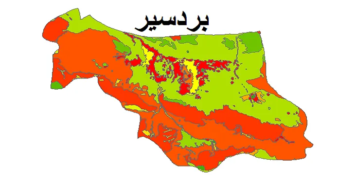بروزترین نقشه شیپ فایل کاربری اراضی شهرستان بردسیر + PDF