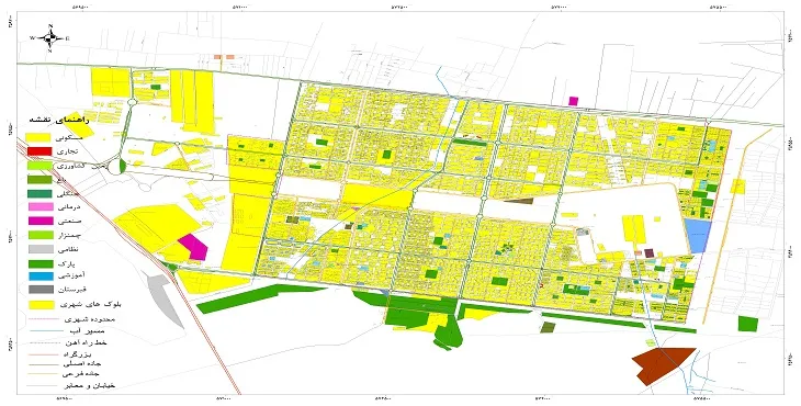 نقشه شیپ فایل (GIS) شهر بهارستان سال 1404 + عکس با کیفیت