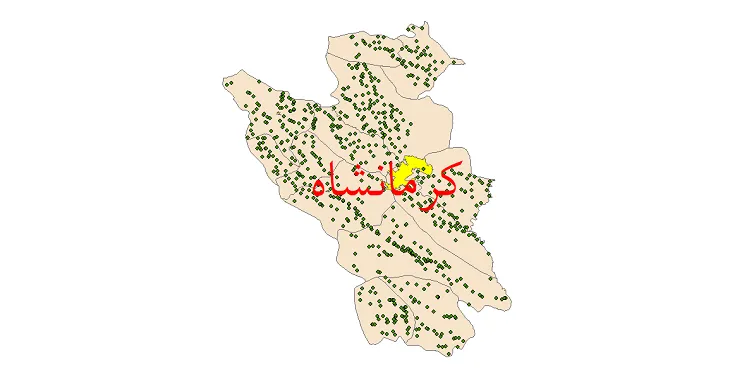 دانلود نقشه شیپ فایل (GIS) تقسیمات سیاسی شهرستان کرمانشاه سال 1400