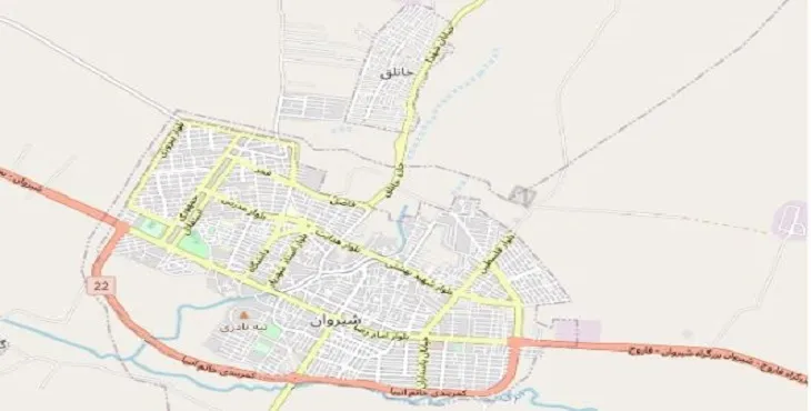دانلود نقشه شهر شیروان + pdf با کیفیت بالا