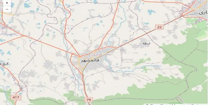 دانلود نقشه شهرستان قائمشهر + pdf با کیفیت بالا