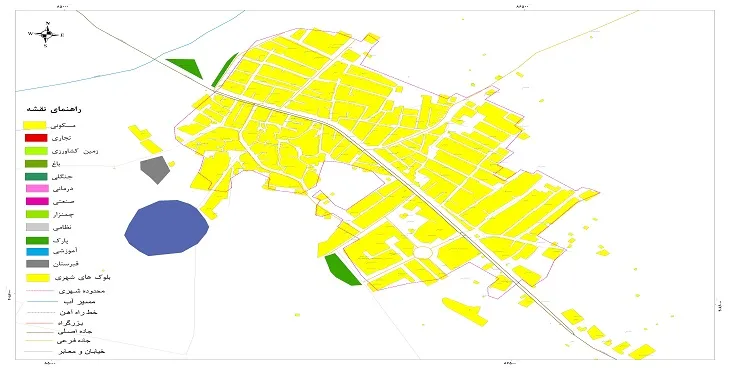 نقشه شیپ فایل (GIS) شهر کشاورز 1404 + عکس با کیفیت
