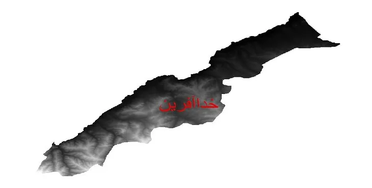 دانلود نقشه دم (DEM) شهرستان خداآفرین | دقت 30 متر