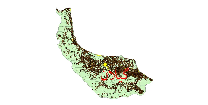 دانلود نقشه شیپ فایل (GIS) تقسیمات سیاسی استان گیلان سال 1400