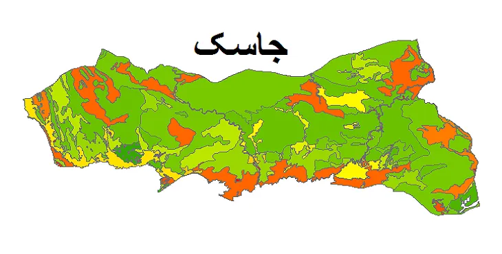 بروزترین نقشه شیپ فایل کاربری اراضی شهرستان جاسک + PDF