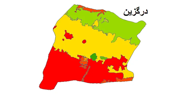 بروزترین نقشه شیپ فایل کاربری اراضی شهرستان درگزین + PDF