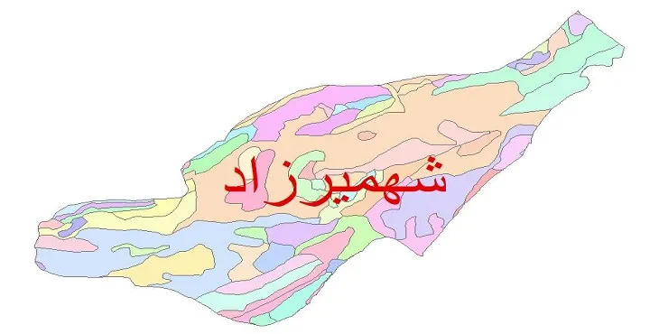 نقشه شیپ فایل (GIS) زمین شناسی شهرستان شهمیرزاد