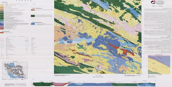نقشه زمین‌ شناسی محدوده شهری چادگان + تصویر با کیفیت بالا