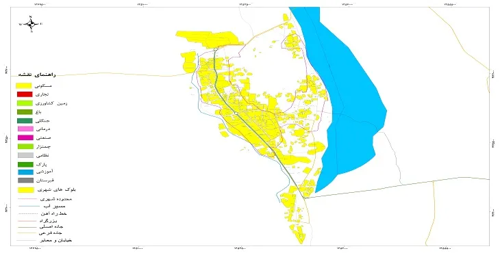 نقشه شیپ فایل (GIS) شهر بنت 1404 + عکس با کیفیت