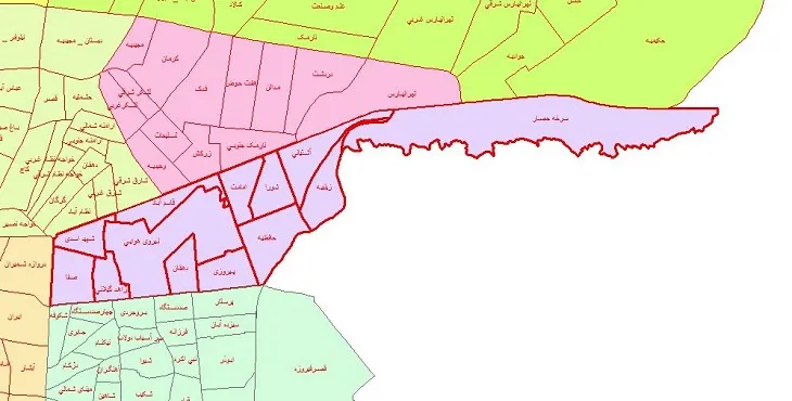 دانلود نقشه شیپ فایل محلات منطقه 13 شهر تهران