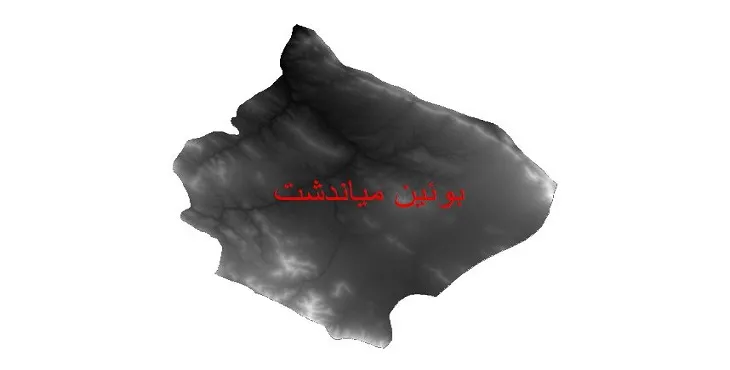 دانلود نقشه دم (DEM) شهرستان بوئین میاندشت | دقت 30 متر