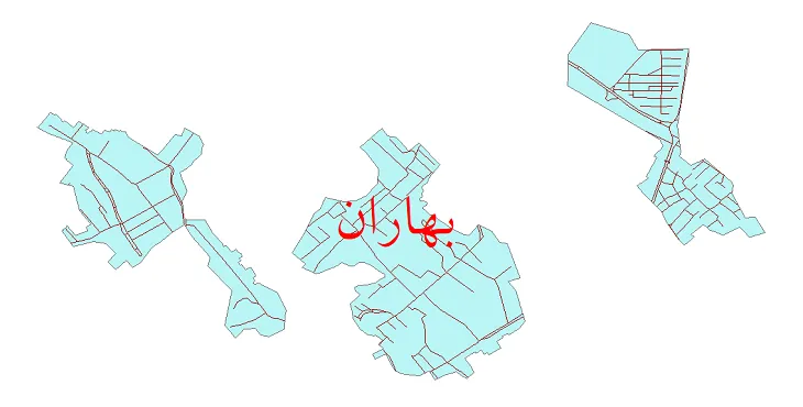 دانلود نقشه شیپ فایل شبکه معابر شهر بهاران