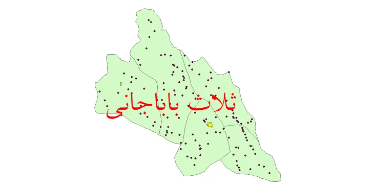 دانلود نقشه شیپ فایل (GIS) تقسیمات سیاسی شهرستان ثلاث باباجانی سال 1400