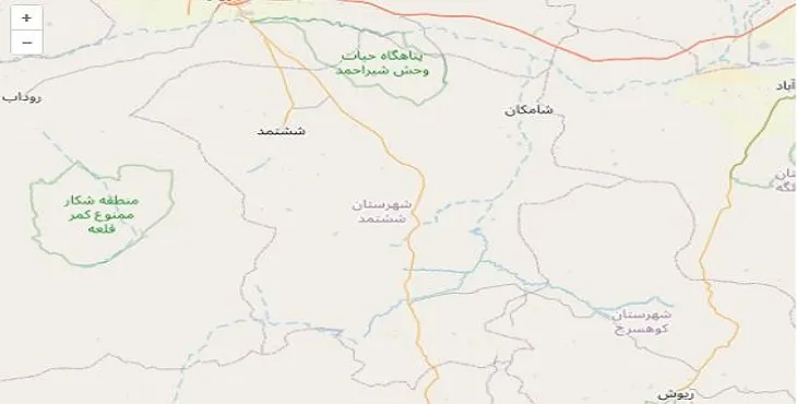 دانلود نقشه شهرستان ششتمد + pdf با کیفیت بالا