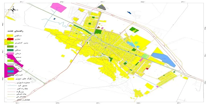 نقشه شیپ فایل (GIS) شهر تیران سال 1404 + عکس با کیفیت