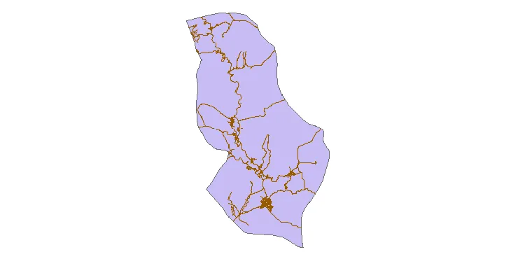 جدیدترین نقشه شیپ فایل راه های شهرستان سامان + PDF