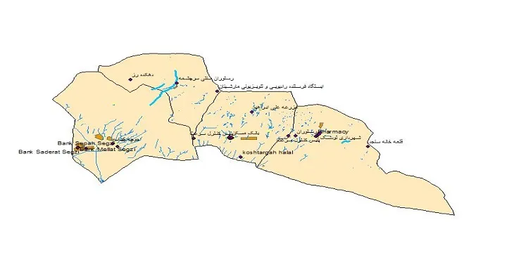دانلود نقشه های شیپ فایل شهرستان کوهپایه + کاملترین لایه GIS