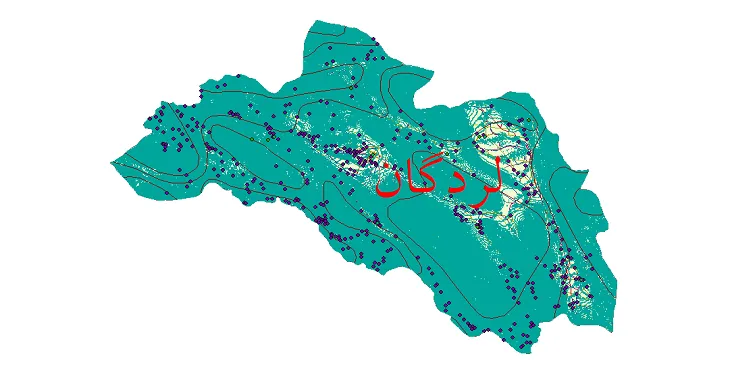 دانلود نقشه های شیپ فایل شهرستان لردگان + کاملترین لایه GIS