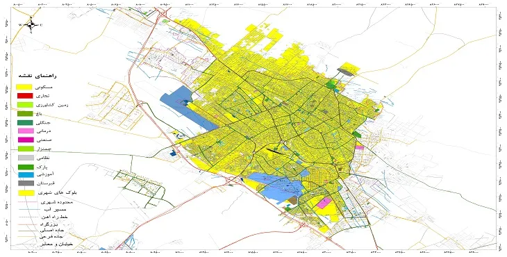 نقشه شیپ فایل (GIS) شهر یزد 1405 + عکس با کیفیت