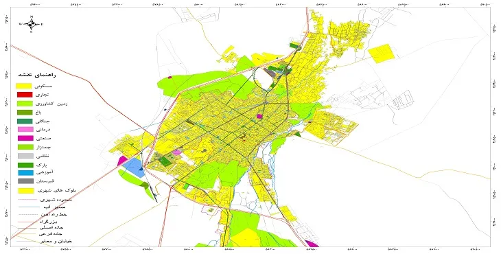 نقشه شیپ فایل (GIS) شهر شهرضا 1404 + عکس با کیفیت