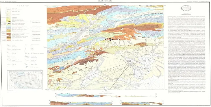 نقشه زمین‌ شناسی محدوده شهری دامغان + تصویر با کیفیت بالا