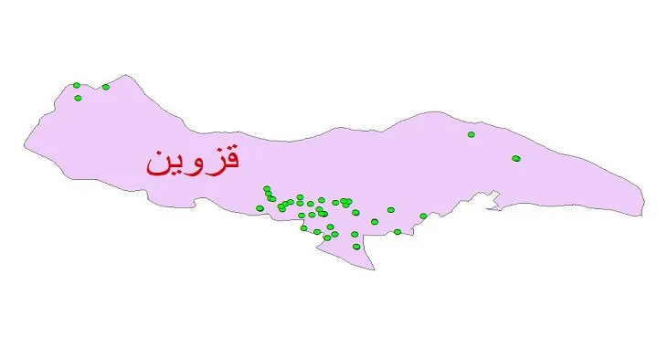 دانلود نقشه شیپ فایل کیفیت آب چاه های شهرستان قزوین