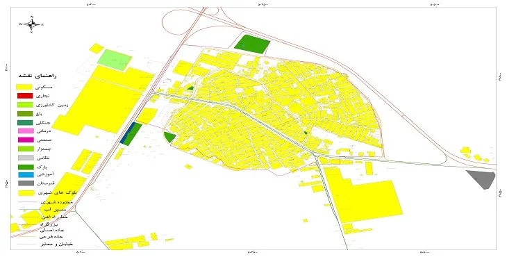 نقشه شیپ فایل (GIS) شهر چغادک 1404 + عکس با کیفیت