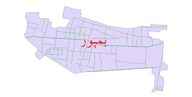 دانلود نقشه شیپ فایل شبکه معابر شهر بمپور