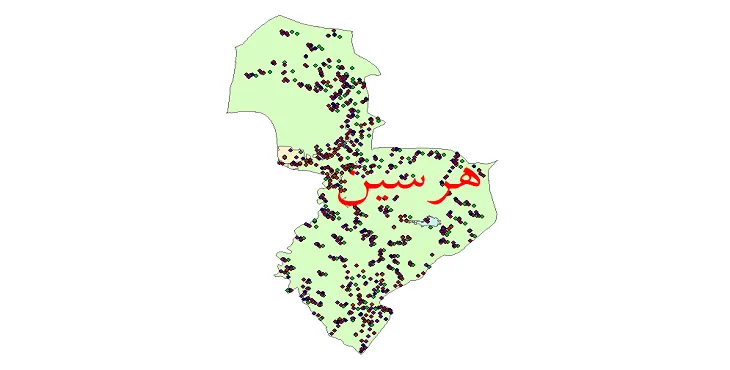 دانلود نقشه شیپ فایل جمعیت نقاط شهری و روستایی شهرستان هرسین از سال 1335 تا 1395