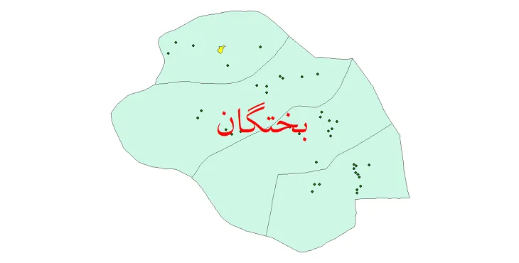دانلود نقشه شیپ فایل (GIS) تقسیمات سیاسی شهرستان بختگان سال 1400