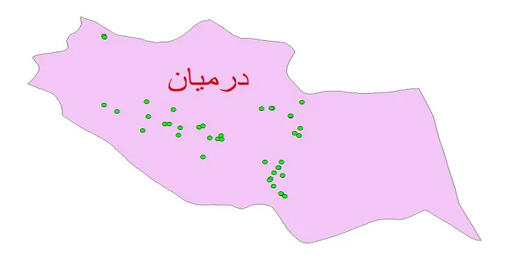 دانلود نقشه شیپ فایل کیفیت آب چاه های شهرستان درمیان