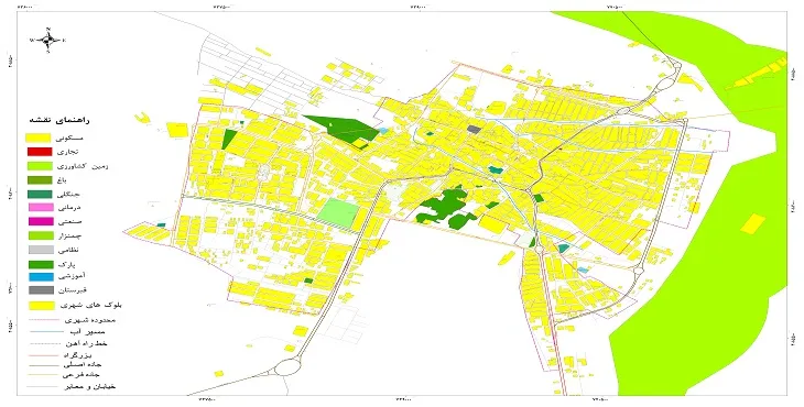 نقشه شیپ فایل (GIS) شهر خنج 1404 + عکس با کیفیت