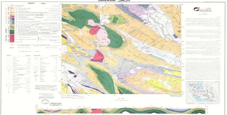 نقشه زمین‌ شناسی محدوده شهری دارنجان + تصویر با کیفیت بالا
