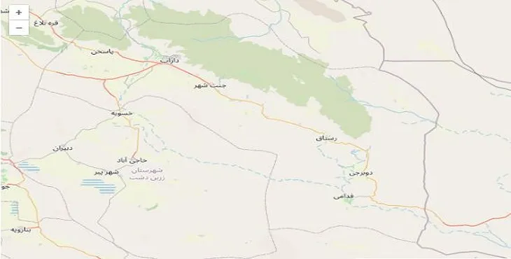 دانلود نقشه شهرستان داراب + pdf با کیفیت بالا