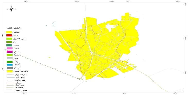 نقشه شیپ فایل (GIS) شهر اندوهجرد 1404 + عکس با کیفیت