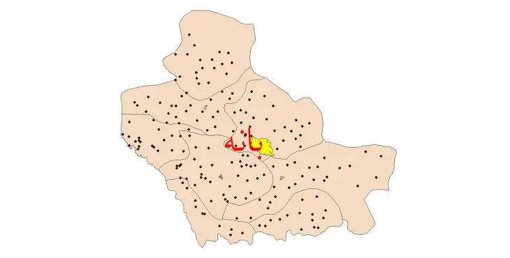 دانلود نقشه شیپ فایل (GIS) تقسیمات سیاسی شهرستان بانه سال 1400