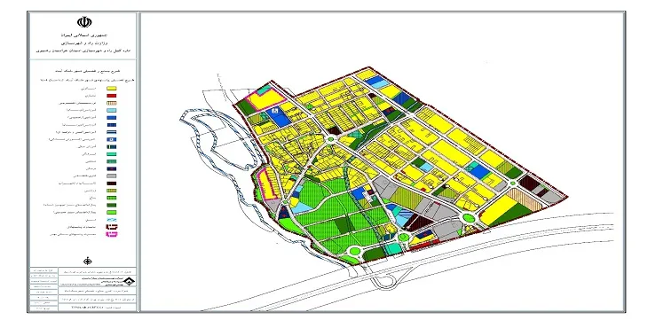 دانلود نقشه کاربری اراضی شهر ملک آباد | وضع موجود+پیشنهادی