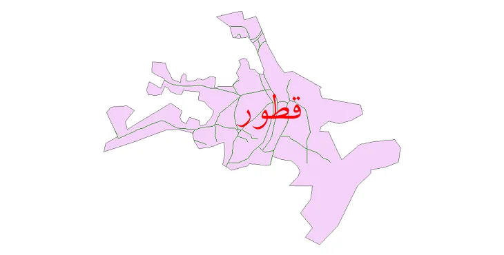 دانلود نقشه شیپ فایل شبکه معابر شهر قطور