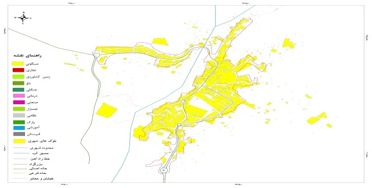 نقشه شیپ فایل (GIS) شهر سرکان 1405 + عکس با کیفیت