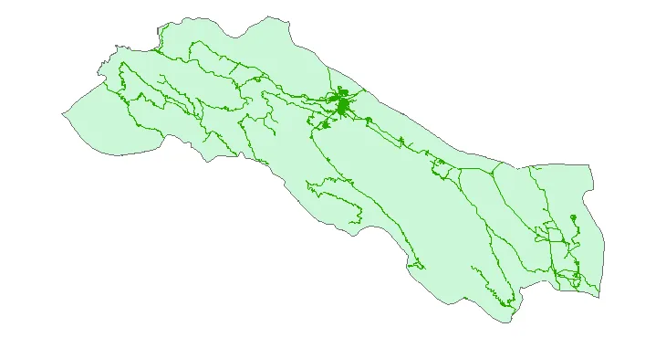 جدیدترین نقشه شیپ فایل راه های شهرستان لردگان + PDF