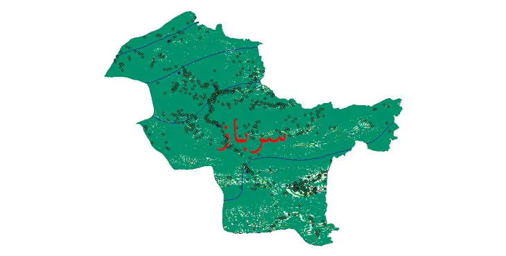 دانلود نقشه های شیپ فایل شهرستان سرباز + کاملترین لایه GIS