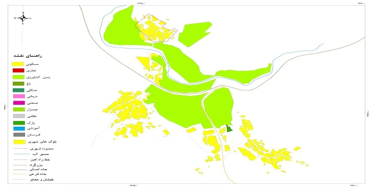 نقشه شیپ فایل (GIS) شهر منج 1404 + عکس با کیفیت